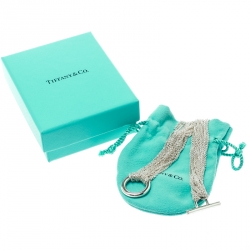 Pre Owned Tiffany & Co. Circular Silver Multi Chain Mesh Toggle Necklace