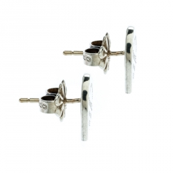 Pre Owned Tiffany & Co. Return to Tiffany Silver Mini Heart Tag Stud Earrings