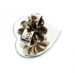 Pre Owned Tiffany & Co. Return to Tiffany Silver Mini Heart Tag Stud Earrings