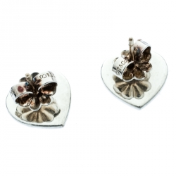 Pre Owned Tiffany & Co. Return to Tiffany Silver Mini Heart Tag Stud Earrings