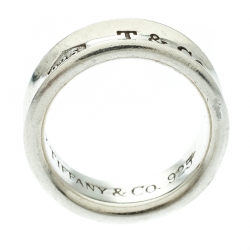 Pre Owned Tiffany & Co. 1837 Silver Band Ring Size 52