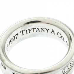 Pre Owned Tiffany & Co. 1837 Silver Band Ring Size 52