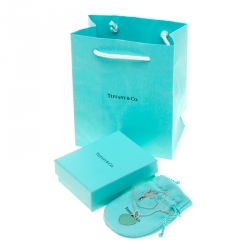 Pre Owned Tiffany & Co. Return To Tiffany Enamel Heart Tag Silver Necklace