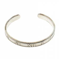 Pre Owned Tiffany & Co. Vintage Atlas Silver Open Cuff Bracelet 15 cm