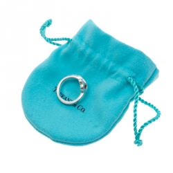 Pre Owned Tiffany & Co. Paloma Picasso Loving Heart Silver Ring Size 52.5