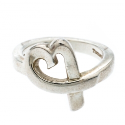 Pre Owned Tiffany & Co. Paloma Picasso Loving Heart Cocktail Ring Size 48