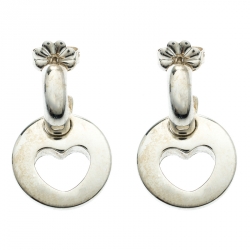 Pre Owned Tiffany & Co. Stencil Heart Drop Sterling Silver Earrings