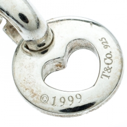 Pre Owned Tiffany & Co. Stencil Heart Drop Sterling Silver Earrings