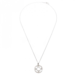 Pre Owned Tiffany & Co. Atlas Medallion Sterling Silver Pendant Necklace