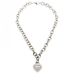 Pre Owned Tiffany & Co. Return to Tiffany Heart Tag Silver Necklace