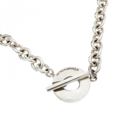 Pre Owned Tiffany & Co. Sterling Silver Chain Toggle Necklace 