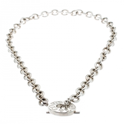 Pre Owned Tiffany & Co. Sterling Silver Chain Toggle Necklace 