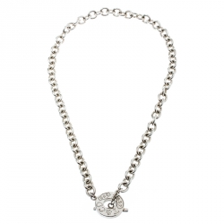 Pre Owned Tiffany & Co. Sterling Silver Chain Toggle Necklace 