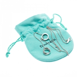 Pre Owned Tiffany & Co. Sterling Silver Interlocking Circles Lariat Necklace