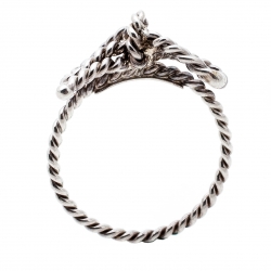 Pre Owned Tiffany & Co. Twist Bow Sterling Silver Ring Size 51