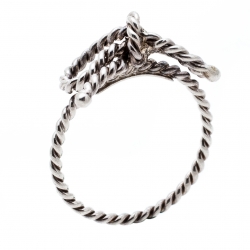 Pre Owned Tiffany & Co. Twist Bow Sterling Silver Ring Size 51