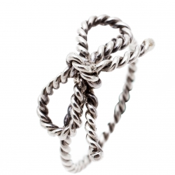 Pre Owned Tiffany & Co. Twist Bow Sterling Silver Ring Size 51