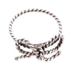 Pre Owned Tiffany & Co. Twist Bow Sterling Silver Ring Size 51