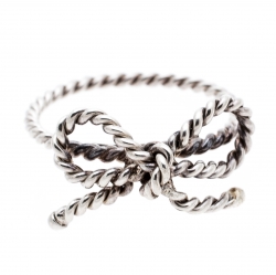 Pre Owned Tiffany & Co. Twist Bow Sterling Silver Ring Size 51