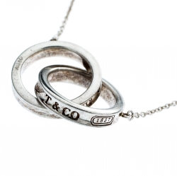 Pre Owned Tiffany & Co. 1837 Interlocking Circles Silver Pendant Necklace