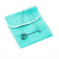 Pre Owned Tiffany & Co. 1837 Interlocking Circles Silver Pendant Necklace