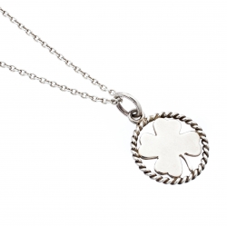 Pre Owned Tiffany Twist Clover Charm Silver Pendant 