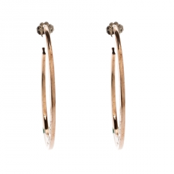 Pre Owned Tiffany & Co. Rose Gold Tone Rubedo Metal Hoop Earrings