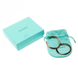 Pre Owned Tiffany & Co. Rose Gold Tone Rubedo Metal Hoop Earrings