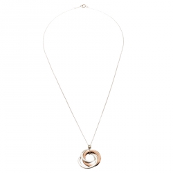 Pre Owned Tiffany &  Co. Tiffany 1837 Rubedo and Silver Interlocking Circles Pendant Necklace
