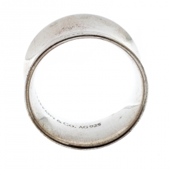 Pre Owned Tiffany & Co. 1837 Silver Band Ring Size 56