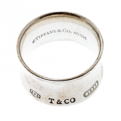 Pre Owned Tiffany & Co. 1837 Silver Band Ring Size 56