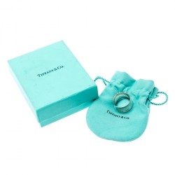 Pre Owned Tiffany & Co. 1837 Silver Band Ring Size 56