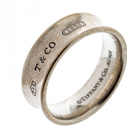 Pre Owned Tiffany & Co. 1837 Sterling Silver Band Ring Size 60