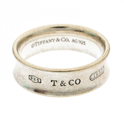 Pre Owned Tiffany & Co. 1837 Sterling Silver Band Ring Size 60