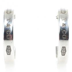 Pre Owned Tiffany & Co. 1837 Narrow Hoop Silver Earrings