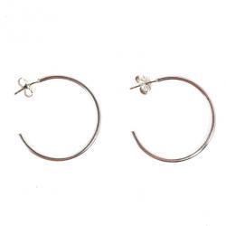 Pre Owned Tiffany & Co. 1837 Narrow Hoop Silver Earrings