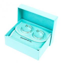 Pre Owned Tiffany & Co. 1837 Narrow Hoop Silver Earrings