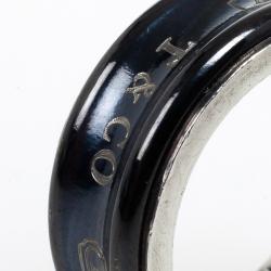 مملوكة مسبقًا Tiffany & Co. 1837 Midnight Titanium and Silver Wide Band Ring Size 54