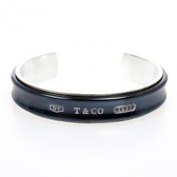 مملوكة مسبقًا Tiffany & Co. 1837 Midnight Titanium Silver Cuff Bracelet 16 CM