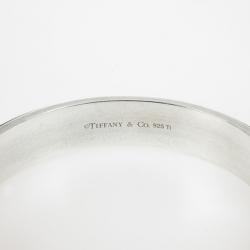مملوكة مسبقًا Tiffany & Co. 1837 Midnight Titanium Silver Cuff Bracelet 16 CM