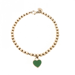 Pre Owned Tiffany & Co. Return to Tiffany Heart Tag Enamel Silver Beads Bracelet
