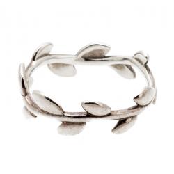 Pre Owned Tiffany & Co. Paloma Picasso Olive Leaf Band Ring Size 52