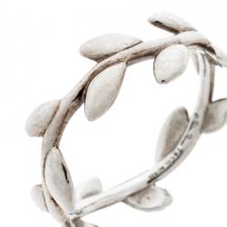 Pre Owned Tiffany & Co. Paloma Picasso Olive Leaf Band Ring Size 52