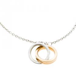 Pre Owned Tiffany & Co. Tiffany 1837 Silver Rubedo Interlocking Circles Chain Bracelet