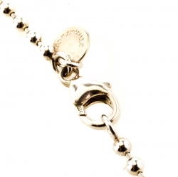 Pre Owned Tiffany & Co. Blossom Key Diamond Silver Bead Chain Pendant Necklace