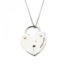 Pre Owned Tiffany & Co. Return to Tiffany Heart Lock Silver Pendant 