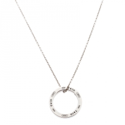 Pre Owned Tiffany & Co. 1837 Circle Silver Pendant Necklace