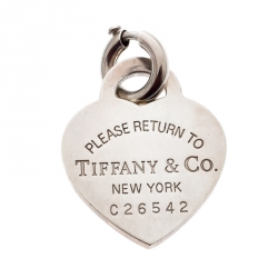 Pre Owned Tiffany & Co. Return To Tiffany Heart Tag Silver Charm Pendant