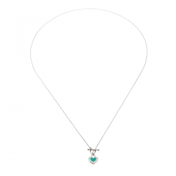 Tiffany Return To Tiffany Love Heart Blue Enamel Silver Toggle Necklace