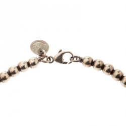 Pre Owned Tiffany & Co. Return to Tiffany Enamel Heart Tag Silver Bead Bracelet